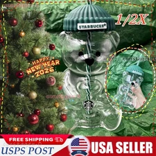 Starbucks 20oz Bearista Xmas Holiday Glass Tumbler Cups Mugs New Year