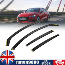 5 Door Hatchback Wind Deflectors Tinted Black 4pc For 2004-2012 Audi A3 S3 MK2