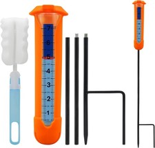 Upgraded Rain Gauge Outdoor, Freeze Proof Rain Gauge with Silicone Cover & Level