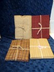 Fabric- cotton Tan/Red/Gold Prints 4 fat quarters #8