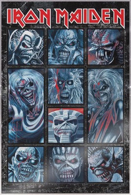 Iron Maiden - Music Poster (1 Eddies - Grid) (Size: 24'' x 36'') (LAMINATED)