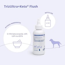 TrizULTRA Keto Flush Ear Skin Cleanser for Dogs Cats Horses 4oz