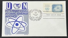 United Nations: I'ntl Atomic Energy Agency -Posted 2/10/1958 -First Day of Issue