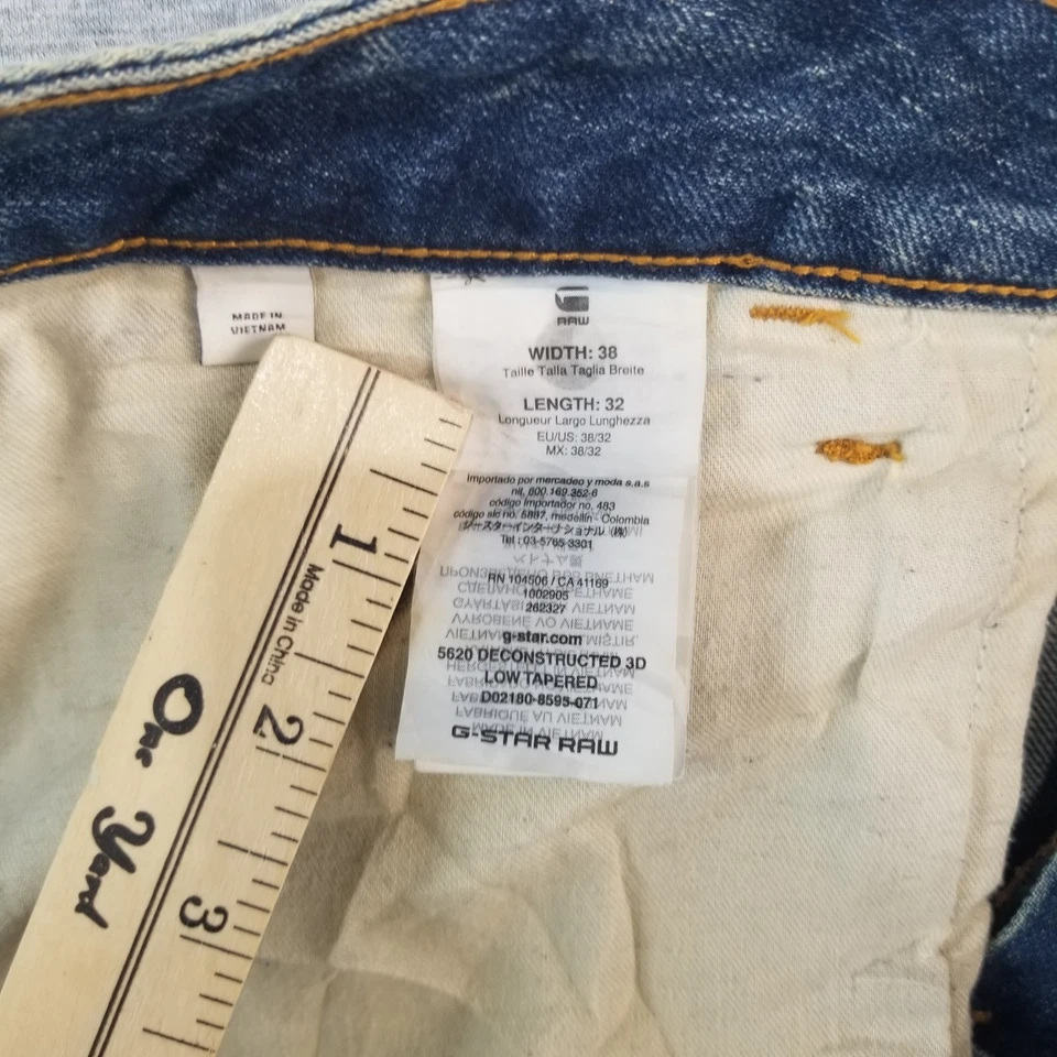 G - Star Jeans Mens Sz 38x32 Low Tapered Med Wash Normcore Workcore High Quality - Image 2 of 4