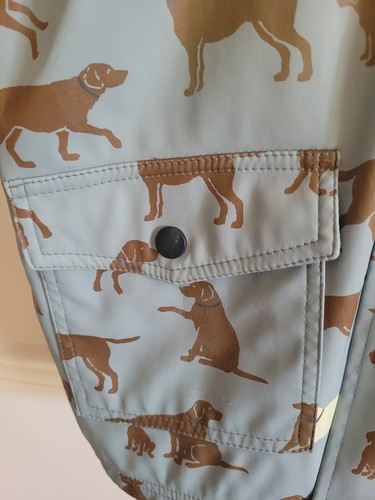 HATLEY CHILDS RAINCOAT WITH HOOD LINED LIGHT BLUE LABRADOR DOG PATTERN SIZE 6 - Picture 9 of 16