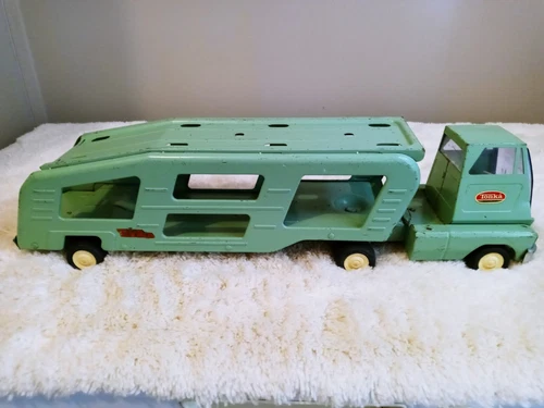 Tonka Car Hauler Carrier Truck MINT Green 1960's Vintage Metal Vehicle Toy
