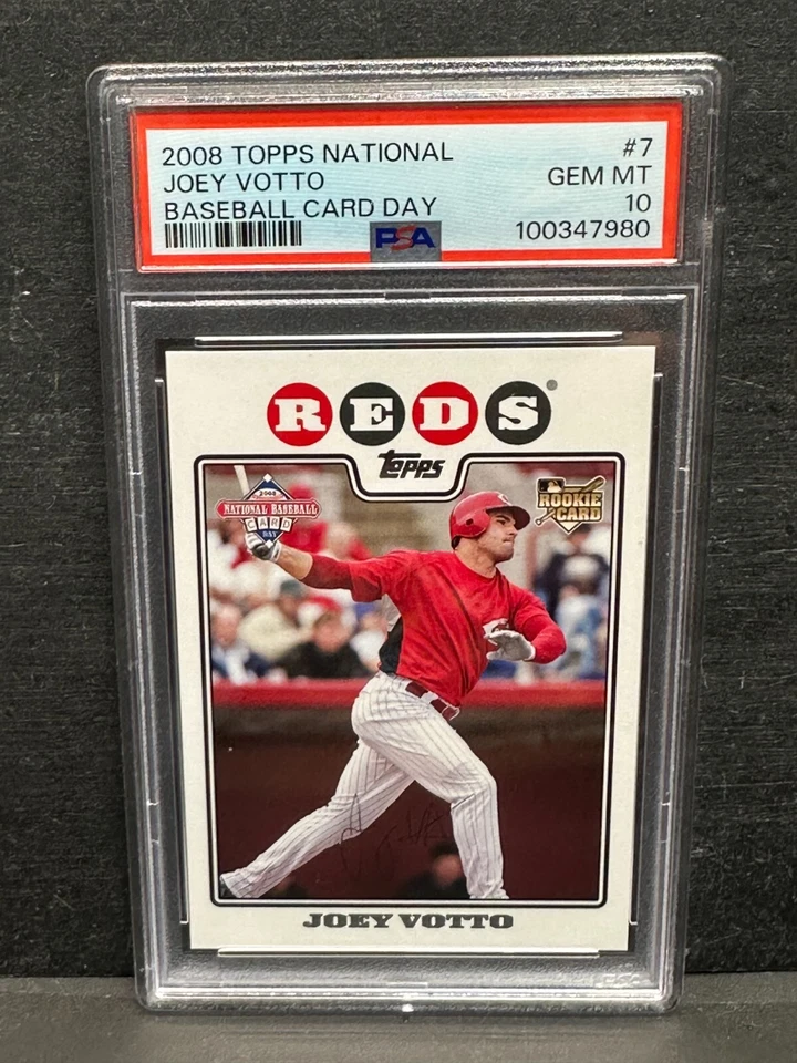 Joey Votto 2008 Topps #7 National Baseball Card Day Rookie RC #7 PSA 10 GEM MT - Image 4 of 4
