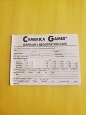 Camerica Games Video Game Company Warranty Registration Card Insert ONLY