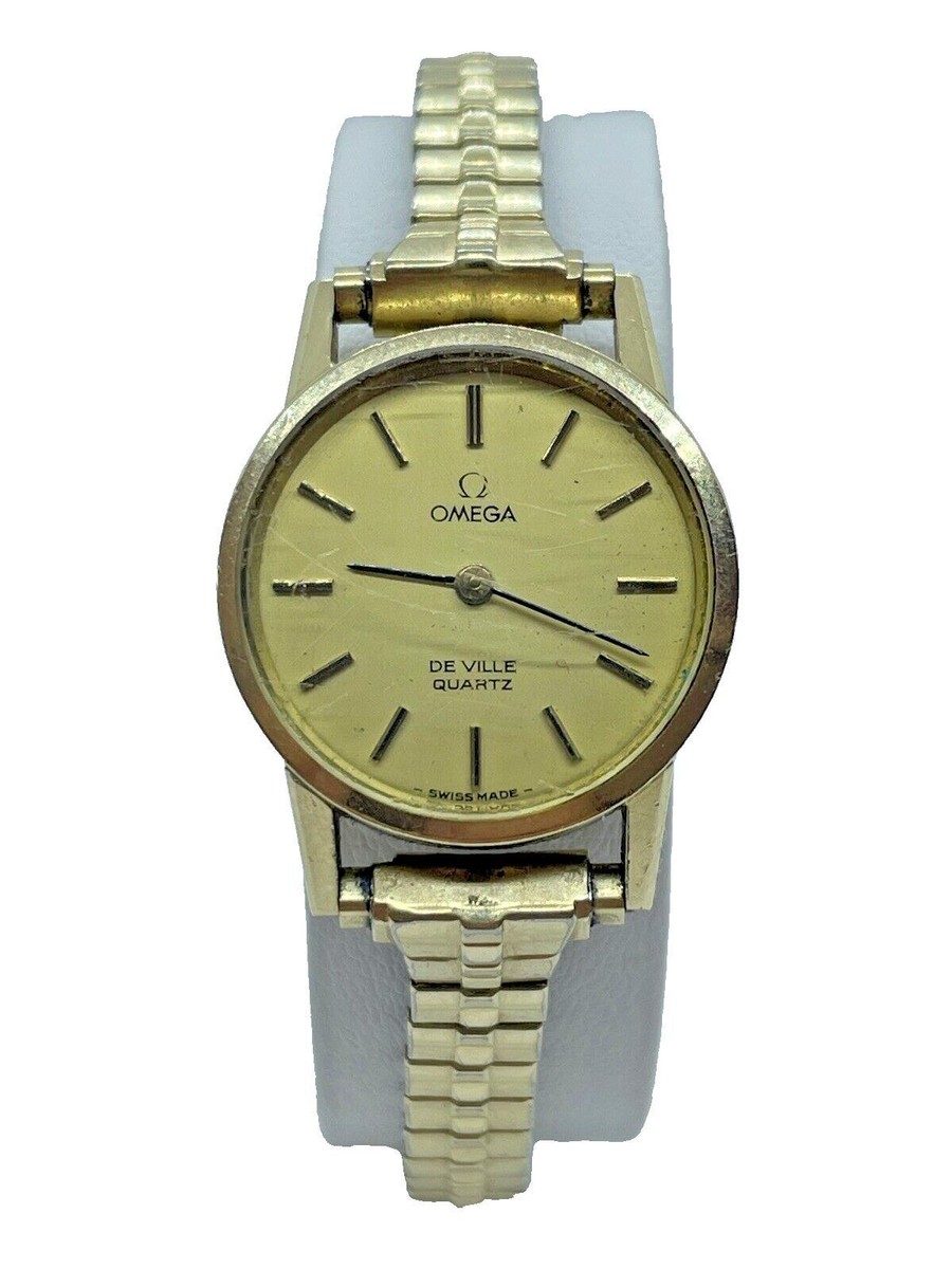 Vintage 10k Gold Filled Omega De Ville Quartz Stretch Band