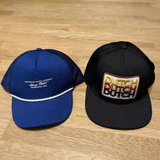 2 Dutch Bros Coffee Hat Patch Logo Retro Snapback Trucker Cap Mesh Barista