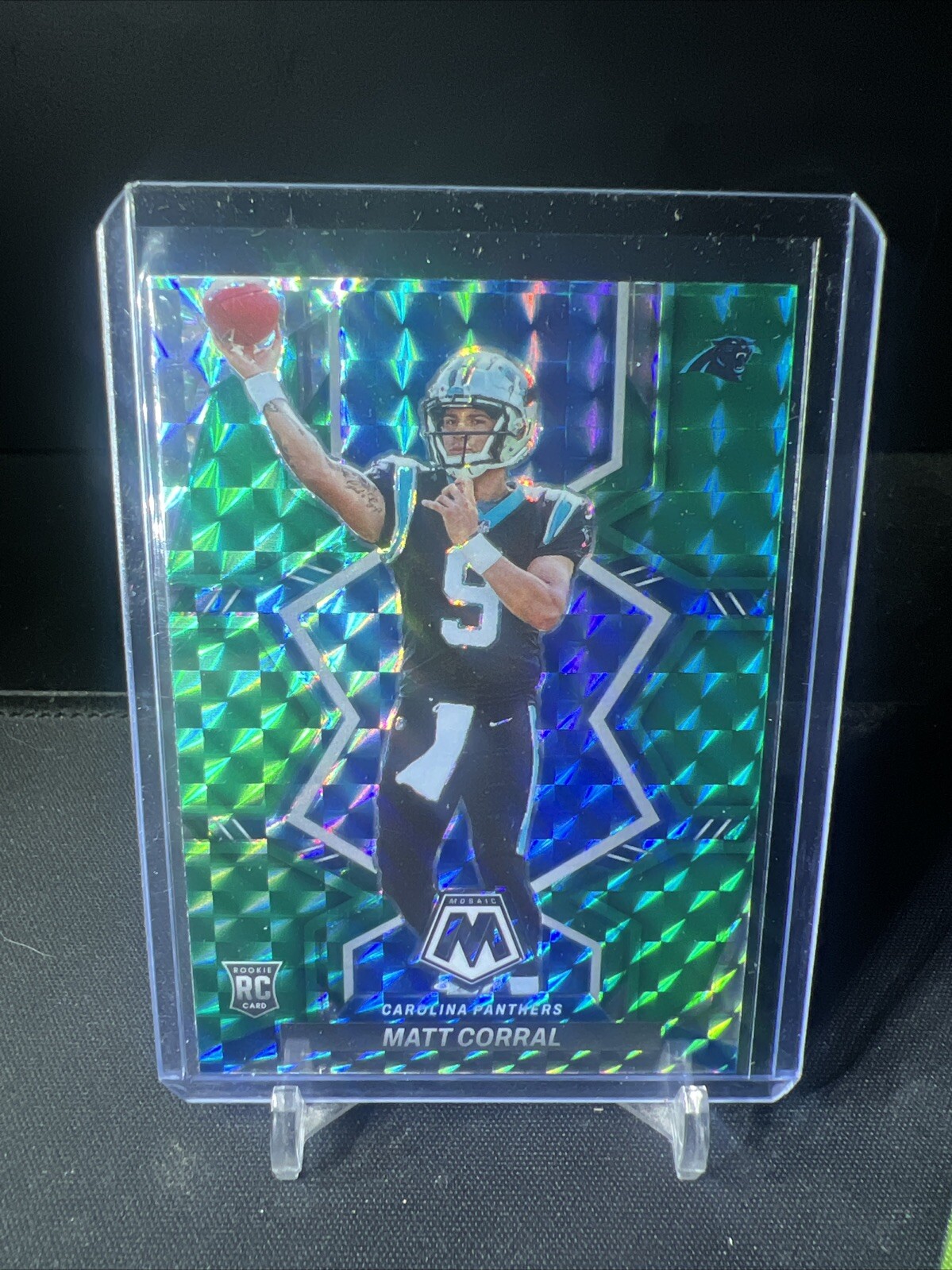 2022 Panini Mosaic - Rookies Green Mosaic Prizm #304 Matt Corral (RC)