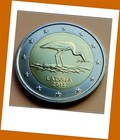2 Euro Gedenkmünze Lettland  2015 - Schutzprogramm Schwarzer Storch - Neu
