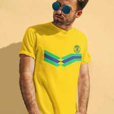 BRAZIL Retro Strip Football T-Shirt Mens  World Cup Copa Brasil World Cup 2026