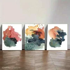 3pcs  Artistic Accent Abstract Art Deco Poster Metal Print Ready to Hang Art