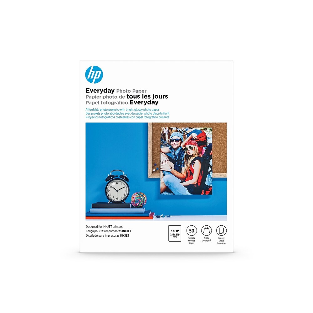 HP Glossy Photo Paper 8.5x11 Inches 50 Sheets Pack Q8723A