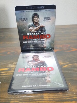 Rambo (4K Ultra HD, Blu-Ray, 2008, 2 Disc Set) W/ Slipcover Sylvester Stallone 