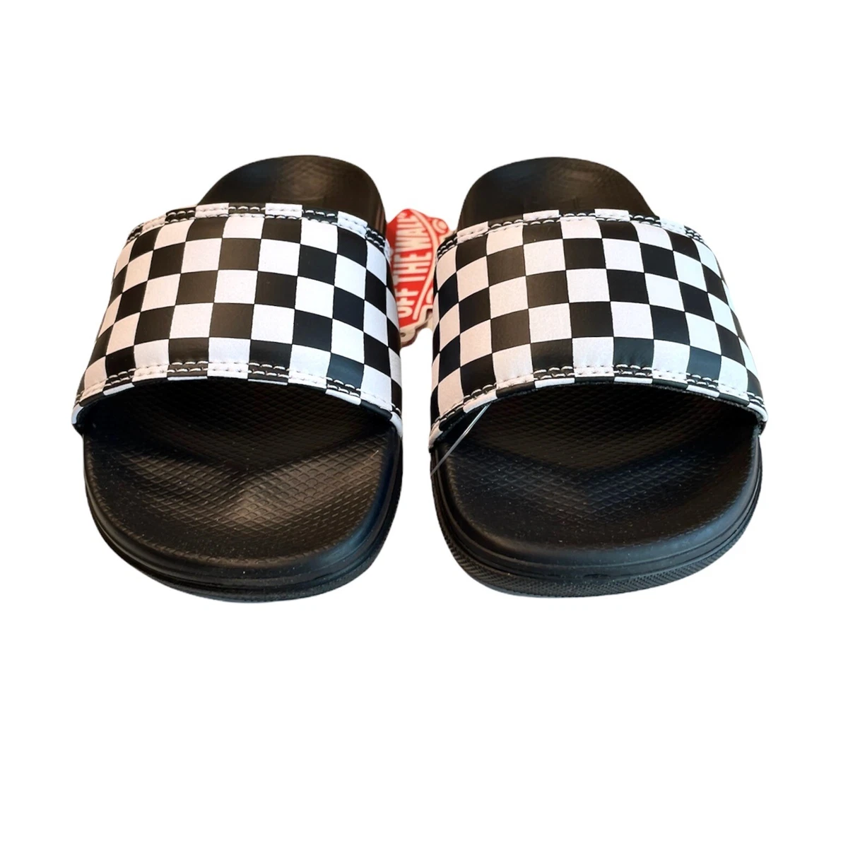 Vans checkerboard top slides kids
