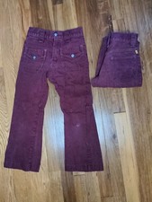 Farah Vintage Kids Bell Bottom Jeans Faded  Distressed Red/Pink Sz 9  10 Slim