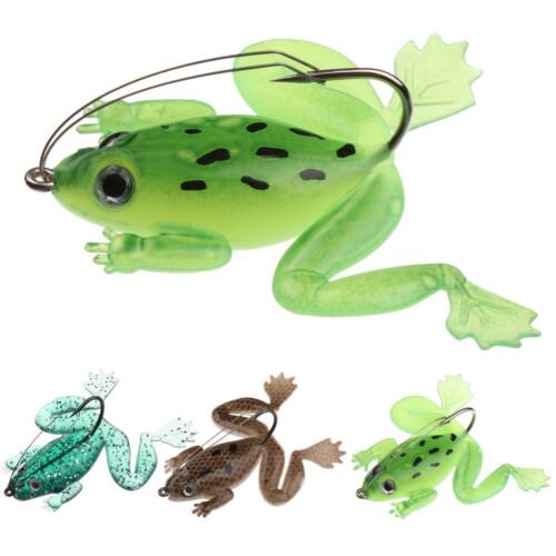 Portable Lifelike Spinner Sinking Bass Bait Rubber Frog Soft Fishing Lures - Afbeelding 1 van 15