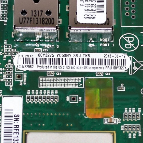IBM 00Y3275 QLogic QLE8142 Dual Port 10GB SFP+ PCI-E 2.0 x8 CNA Adapter 00Y3274 - Picture 2 of 5