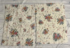 2 Vintage Springmaid Quilted Standard Pillow Sham Floral Cottage USA