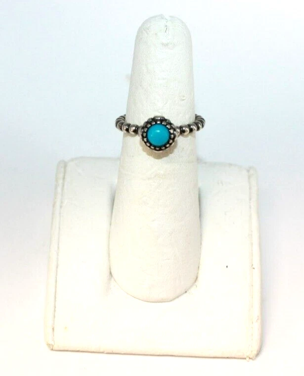 PANDORA Turquoise December Blooms Bubble Ring 190854TQ Retired