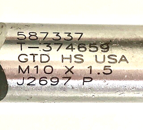 M10x1.5 BOTTOMING SPIRAL FLUTE TAP HS 4FL TIN COATED GREENFIELD USA 1 PIECE NEW - Afbeelding 2 van 4