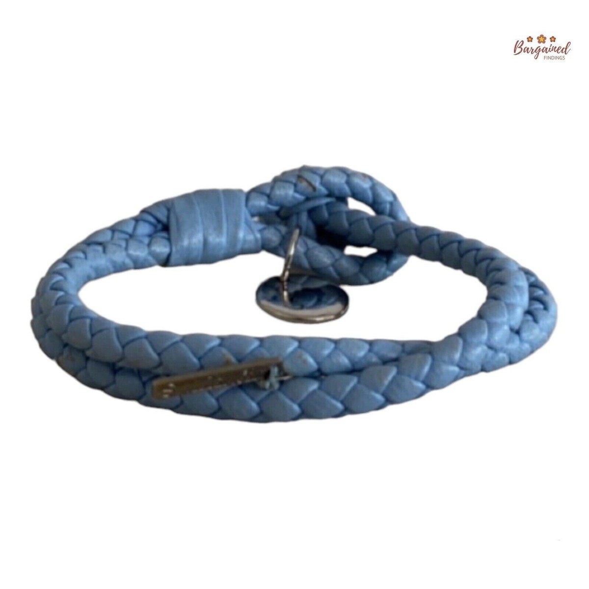 Authentic Bottega Veneta Blue Nappa Intrecciato Braided