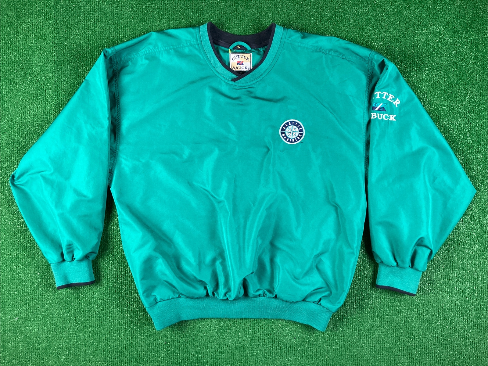 Vtg Cutter & Buck Seattle Mariners Clima Guard Rotofil Golf Pullover