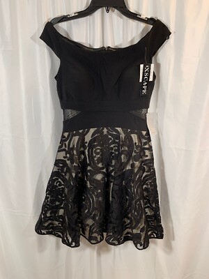 NWT Xscape Off-The-Shoulder Burnout Fit & Flare Dress [SZ 8 ] #G463 | eBay