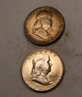 (2) 1949-S Franklin Half Dollar Lot * Gem BU (toned end coins) *2 Coin Set XHL19