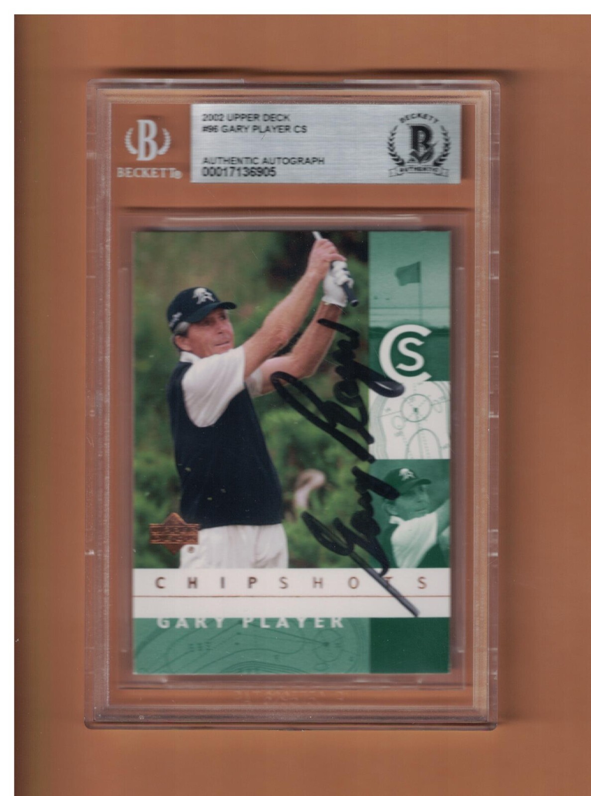 GARY PLAYER AUTOGRAPHED 2002 UPPER DECK CS Golf Card Signed BECKETT AUTH