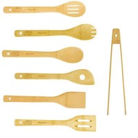 7 Tlg KüChenutensilien Set Bambus 30 Cm KüChenhelfer Pfannenwender KochlöFfel