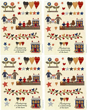 Vtg 4 Sheets Thanksgiving Quilt Patchwork Home Family Country Hallmark Stickers Vtg 4 Sheets Thanksgiving Quilt Patchwork Home Family Country Hallmark Stickers