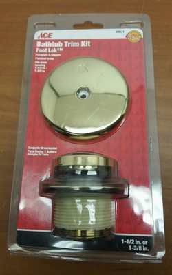 Ace Bathtub Trim Kit with Foot Lok 49031 polished Brass