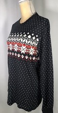Hanna Andersson Women Pajama Top Shirt Medium Organic Fair Isle Long Sleeve New