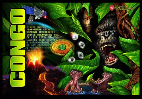 Williams Congo Pinball Machine Alternate Translite AWESOME REPLACEMENT #1
