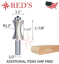 Tideway Carbide PRO LC06042408 1-1/2" Convex Edging Bit 1/2" shank router bit