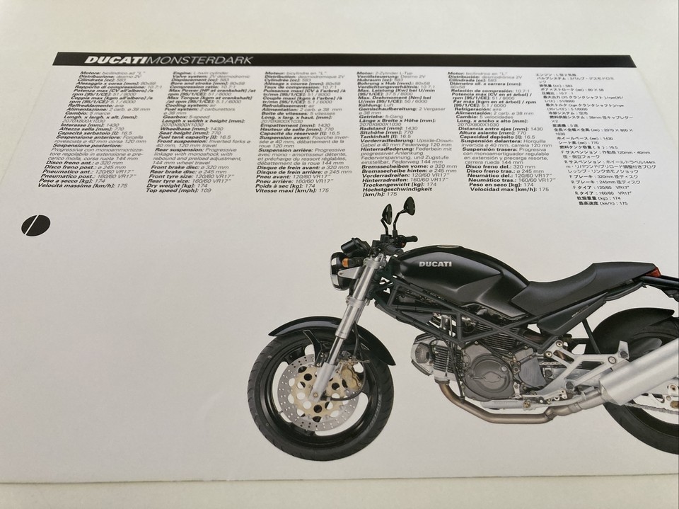 Ducati 600 Monster Dark Booklet Sale Catalogue Leaflet Motorcycle eBay