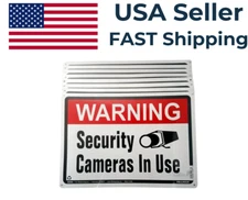 8 PACK - Hillman 843296 Security Cameras in Use Sign, 10 in. x 14 in.