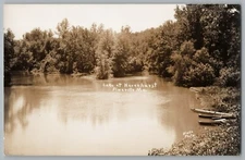 Pineville Missouri MO Lake At Havenhurst Boats Real Photo Postcard RPPC 1950s