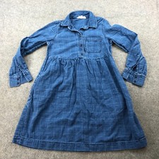Madewell Dress Womens XXS Denim Babydoll Shirtdress Blue Indigo Plaid Ladies