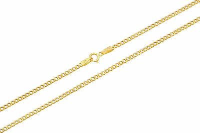 10k Yellow Gold Cuban Curb Link Chain Necklace 2mm-3.5mm Size 16''-30'' Hollow