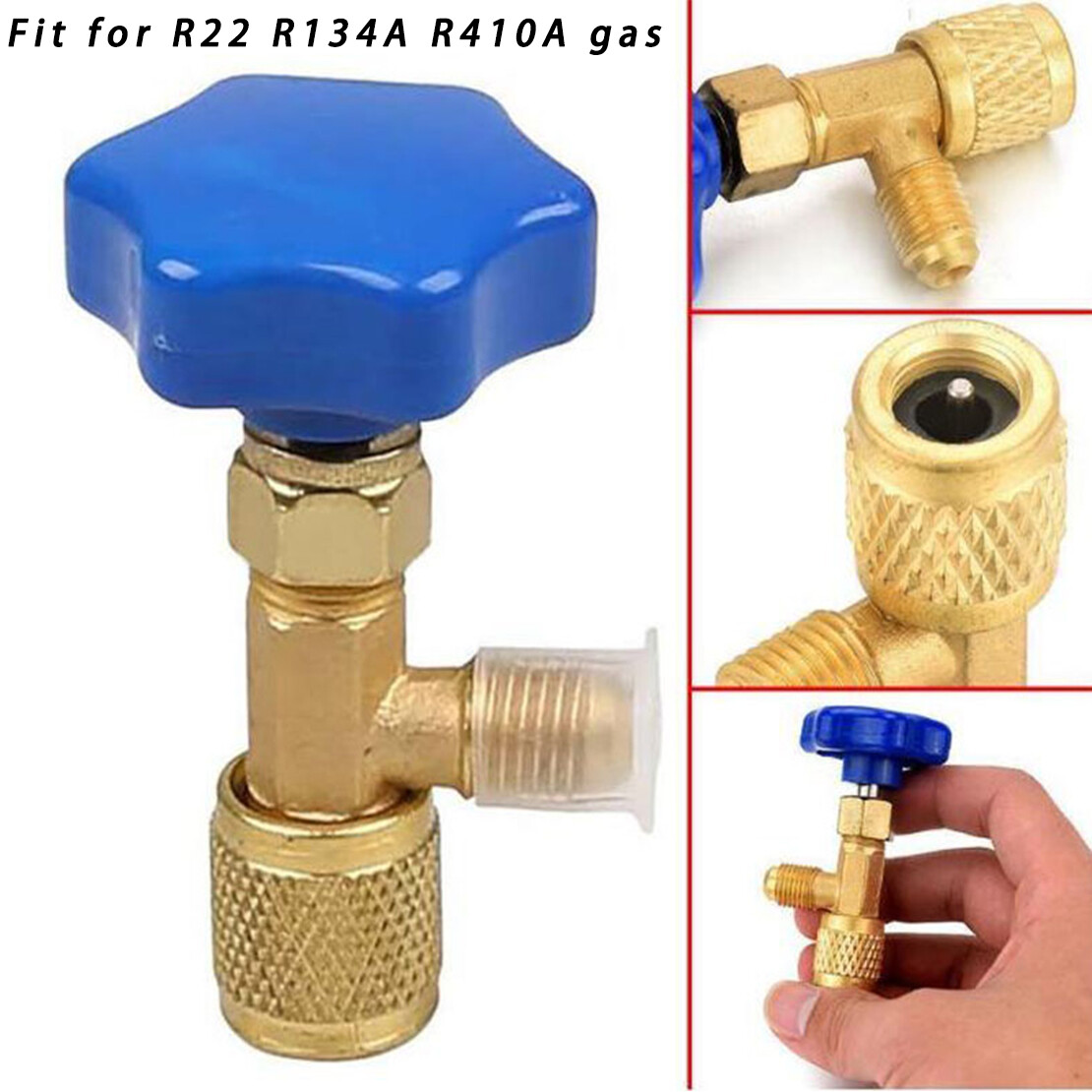 1/4 SAE coche AC abrebotellas para refrigerante de gas R22 R134a R410A
