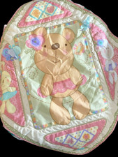 Fisher Price Pink Tan Bear Lamb Activity Play Mat Blanket