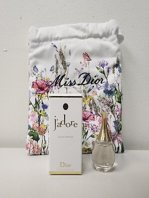 Dior Jadore Eau DE parfum 5ml 0.17oz Travel Size Miniature & Miss Dior Pochon