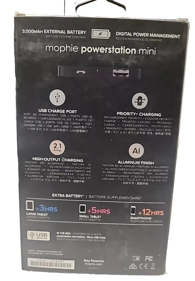 Paquete de 2 Mophie Powerstation Mini 3000 mAh USB Carga Rápida Ext Batería Universal Foto 2 de 4