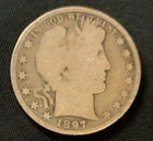 1897 50C Barber Half Dollar. Rim Damage