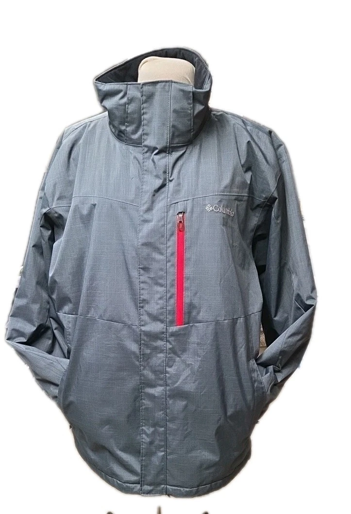 Columbia Jacket Men's Size XL Gray Full Zip Omni-Heat Thermal Pockets Ski Jacket