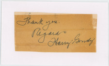 Harry Hank Gowdy Vintage 1950s Autographed Signed Index Card AMCo COA 29703